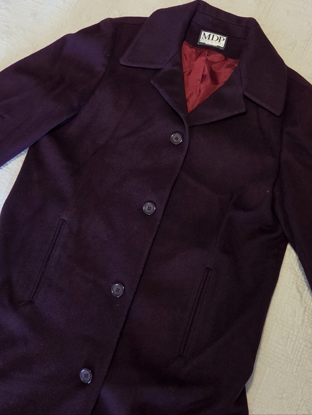 Vintage MDP (Mario De Pinto) deep plum/burgundy maxi duster coat